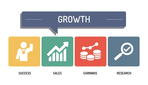 CRECIMIENTO - Conjunto de iconos — Archivo Imágenes Vectoriales