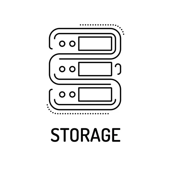 Ícone de linha de armazenamento — Vetor de Stock