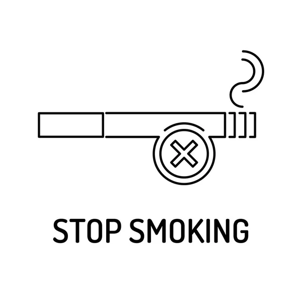 Stop dla niepalących linii ikona — Wektor stockowy