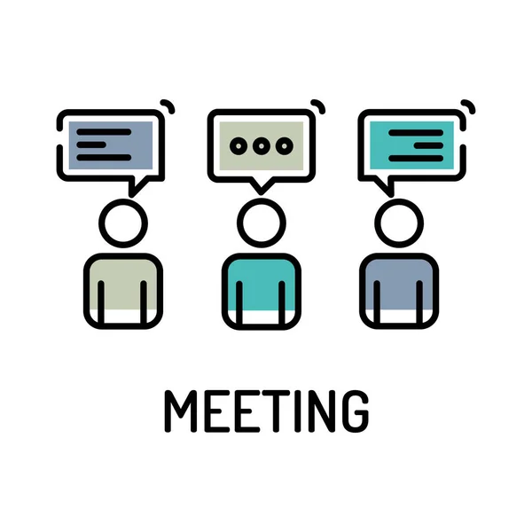 Ikone der Meeting Line — Stockvektor