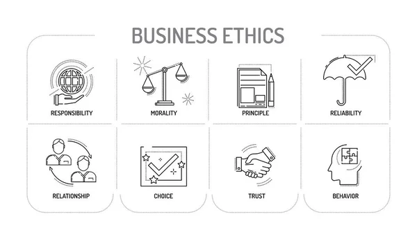 Business Ethics Line-ikonen — Stock vektor