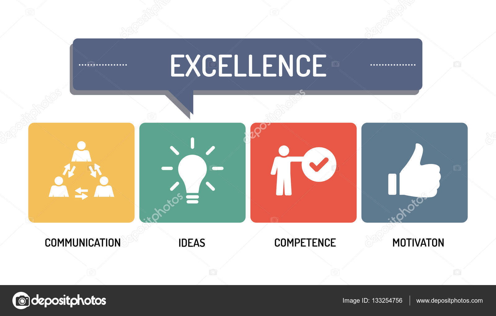 Excellence Icon Set Vector Image By C Garagestock Vector Stock
