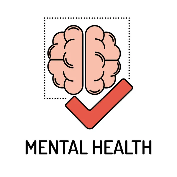 MENTAL HEALTH Line icon — Stock Vector