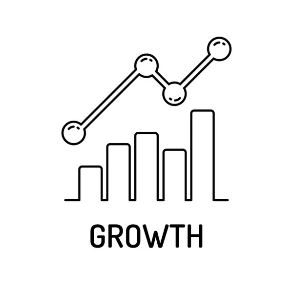 Ícone da linha de crescimento — Vetor de Stock