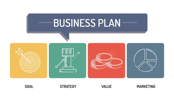 Biznes Plan - koncepcja ikony linii — Wektor stockowy