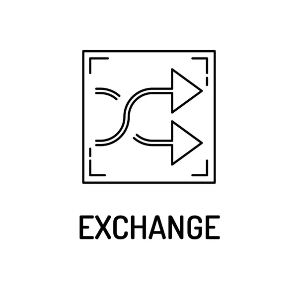 Exchange 라인 아이콘 — 스톡 벡터