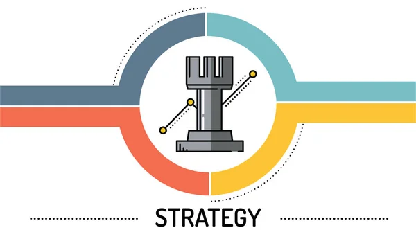 Strategie - lijn pictogram — Stockvector