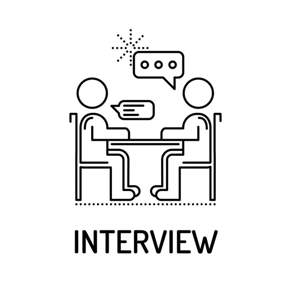 INTERVIEW Icône de ligne — Image vectorielle