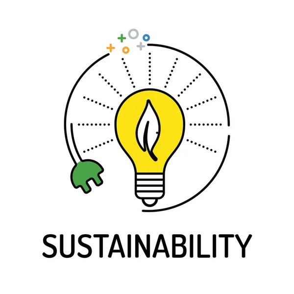 Значок "SUSTAINABILITY Line" — стоковый вектор