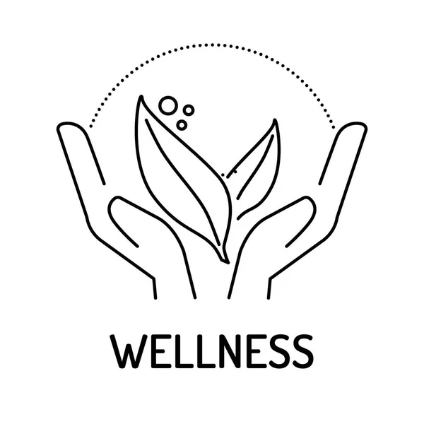 Ícone de linha WELLNESS —  Vetores de Stock