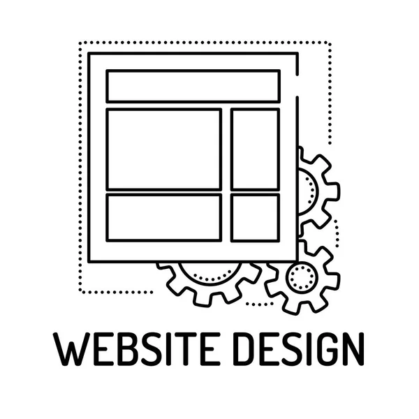 WEBSITE DESIGN Icono de línea — Vector de stock