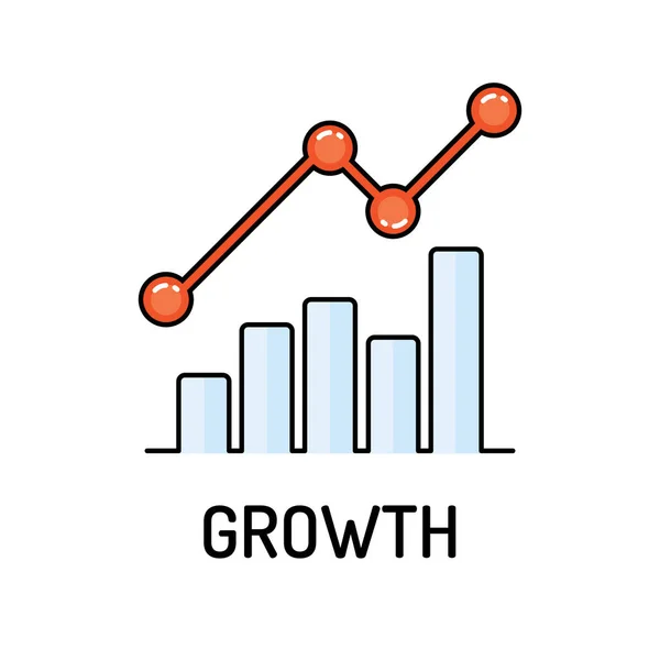 Icono de línea de crecimiento — Vector de stock