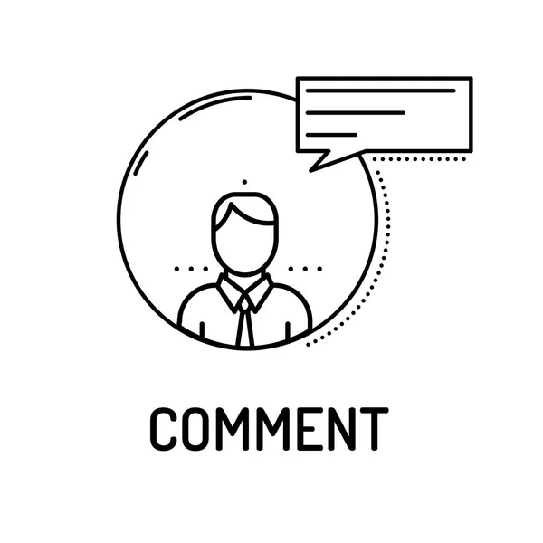 Commentaar lijn pictogram — Stockvector