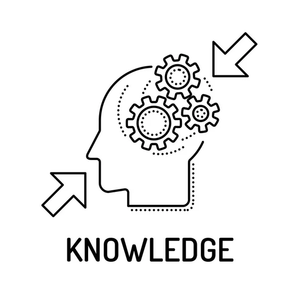 Ícone da linha de conhecimento —  Vetores de Stock