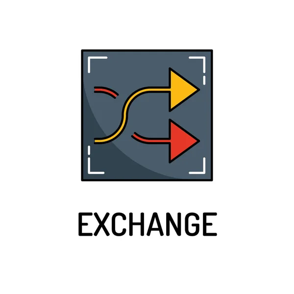 Exchange 라인 아이콘 — 스톡 벡터