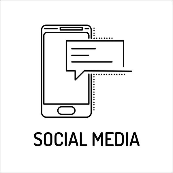 Ligne de médias sociaux Icône — Image vectorielle