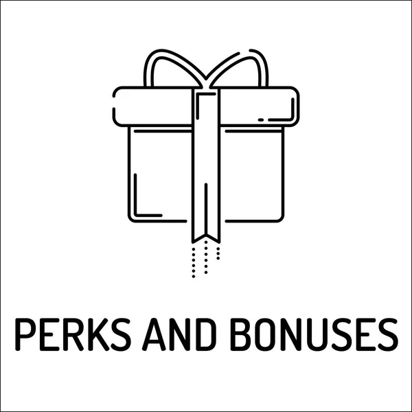 PERKS AND BONUSES Line icon — Stock Vector