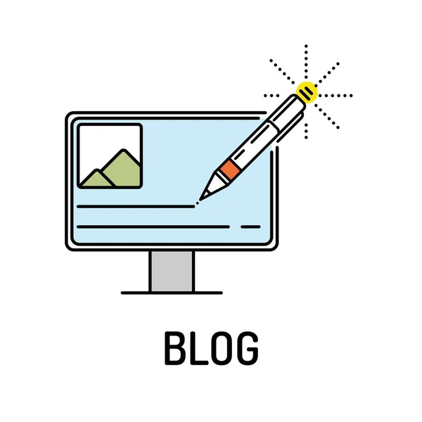 Icono de línea de blog — Vector de stock