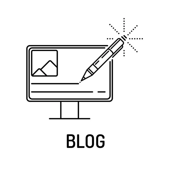 Blog lijn pictogram — Stockvector