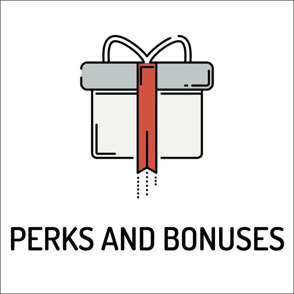 PERKS AND BONUSES Line icon — Stock Vector