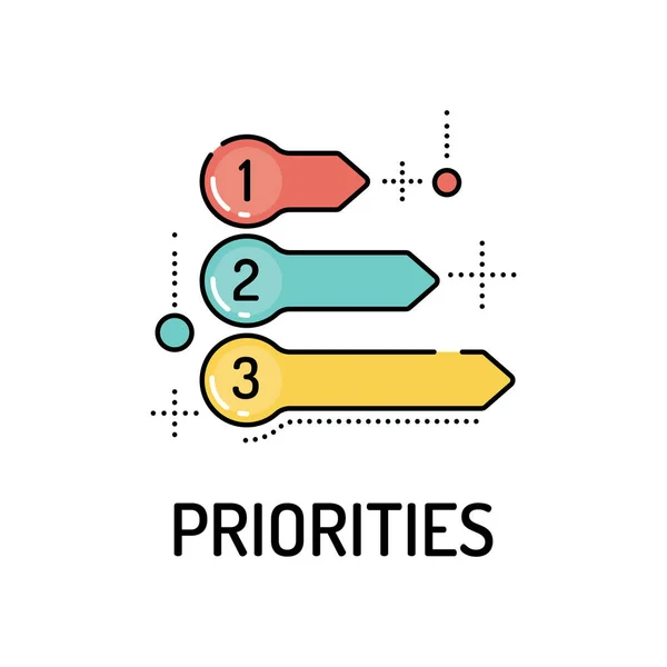 Pictogram van de lijn van de prioriteiten — Stockvector