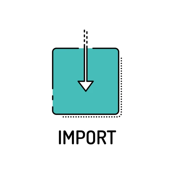 Ligne d'importation Icône — Image vectorielle