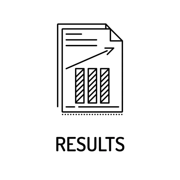 RESULTADOS Ícone da linha —  Vetores de Stock