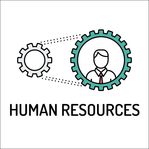 Ícone de linha de recursos humanos —  Vetores de Stock