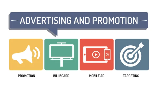 Reklam ve promosyon - Icon Set — Stok Vektör