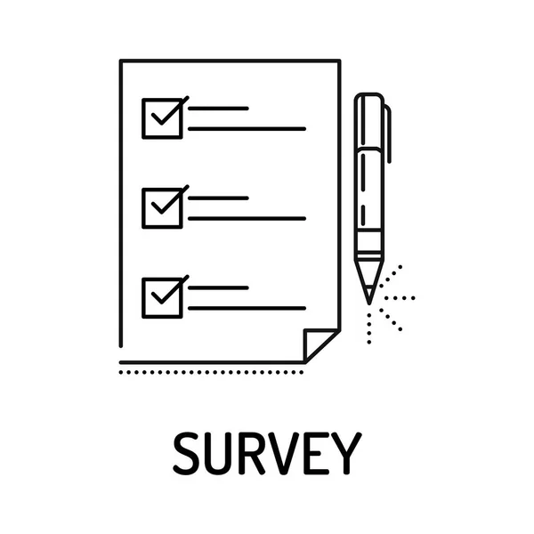 Survey Line Icon — Stock Vector