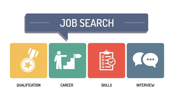 JOB SEARCH - ICON SET - Stok Vektor