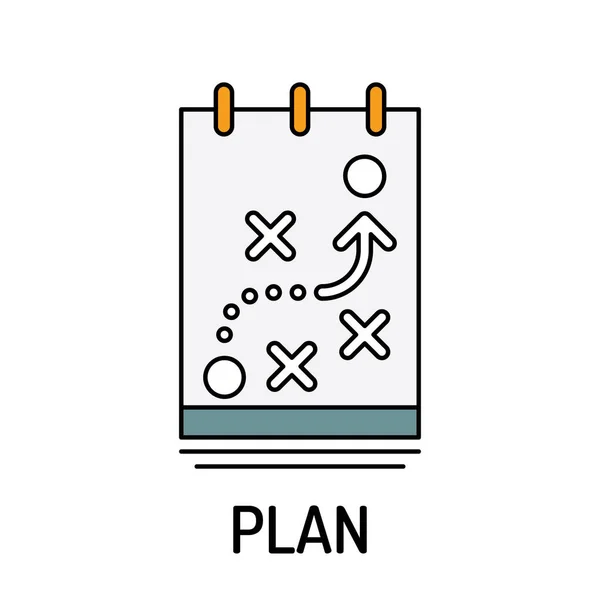 Ícone de linha PLAN —  Vetores de Stock