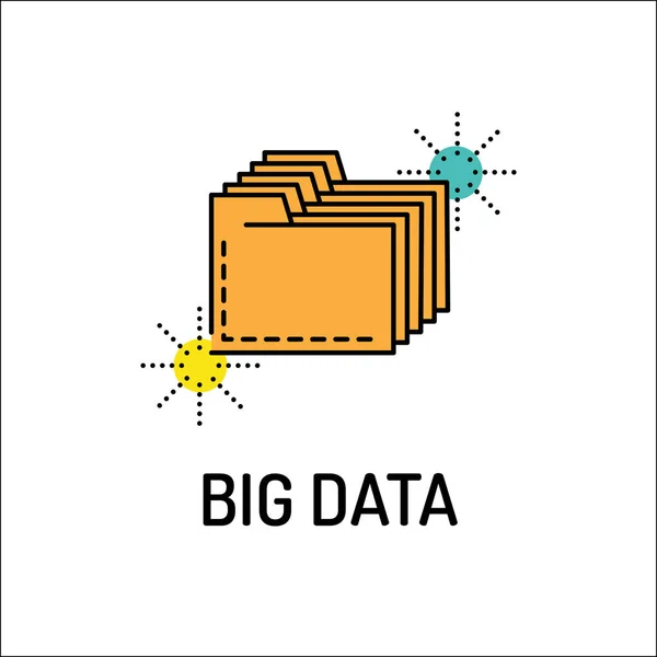 Icône de ligne Big Data — Image vectorielle