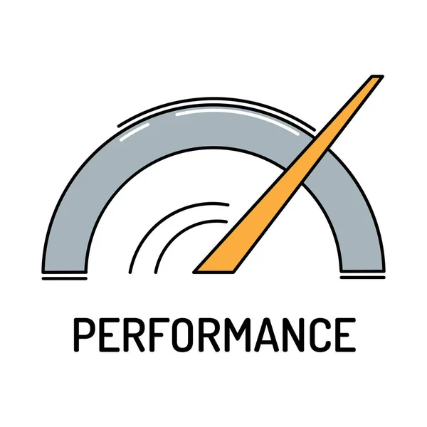 Ícone de linha de desempenho — Vetor de Stock