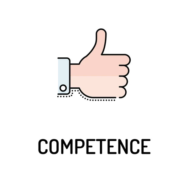 Kompetencia Line ikon — Stock Vector