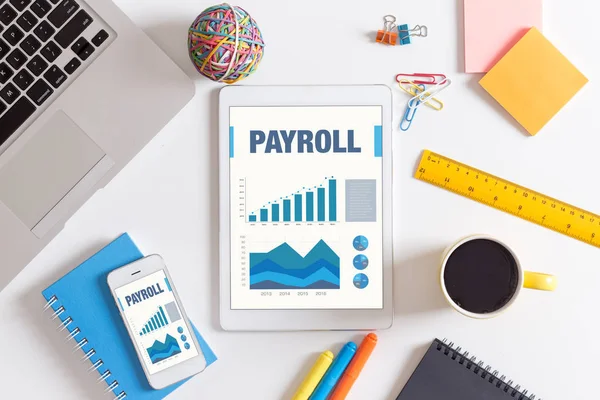 Concepto con palabra PAYROLL — Foto de Stock