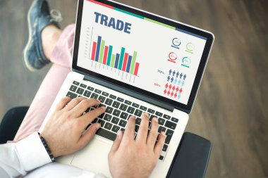 İş Çizelgeler ve grafikler ekran üzerinde 