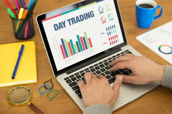 Screen with DAY TRADING Title — Stock Photo, Image