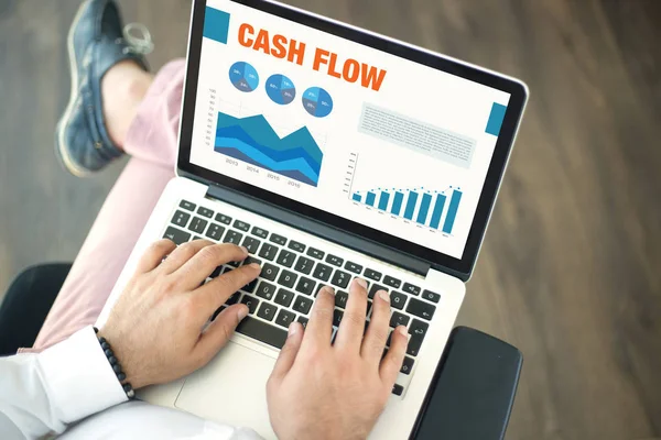 Képernyő-val cím Cash Flow — Stock Fotó