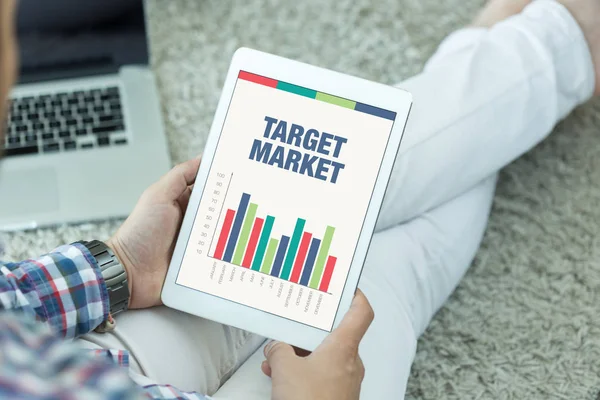 Pantalla con el título del MERCADO DE TARGET — Foto de Stock