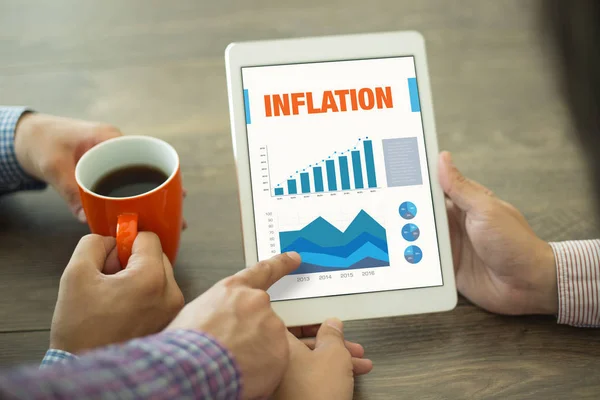 Екран з заголовком INFLATION — стокове фото