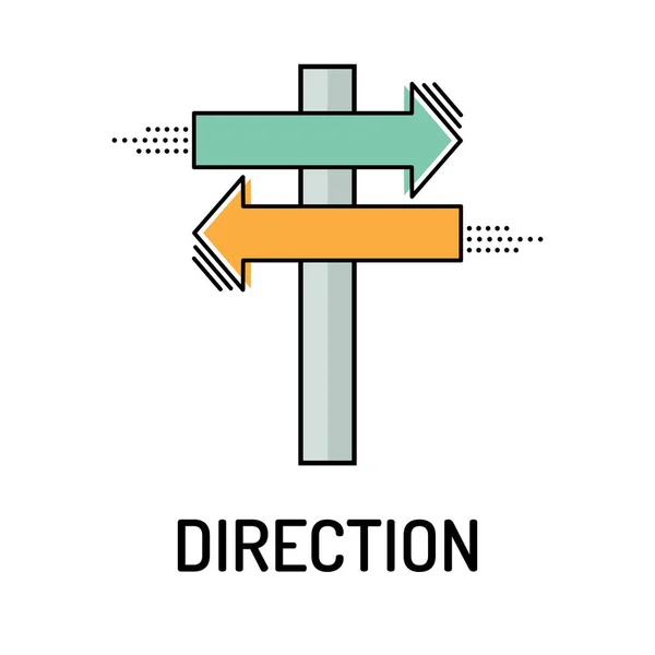 DIRECTION Line icon — Stock Vector