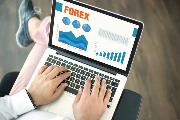 Képernyő-val cím Forex — Stock Fotó