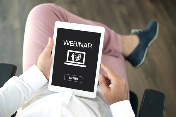 CONCEPTO WEBINAR en pantalla — Foto de Stock