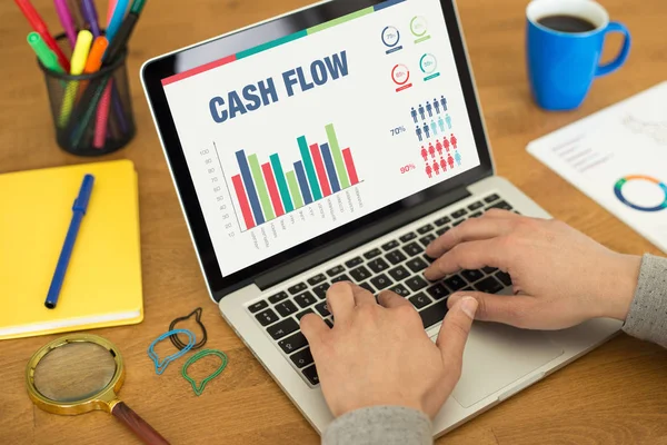 Scherm met Cash Flow titel — Stockfoto