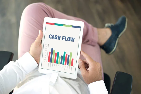 Scherm met Cash Flow titel — Stockfoto