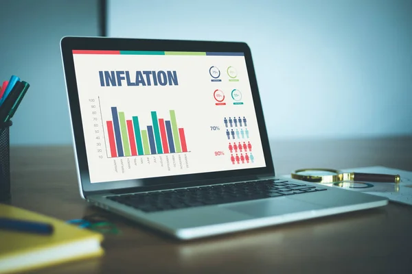 Екран з заголовком INFLATION — стокове фото
