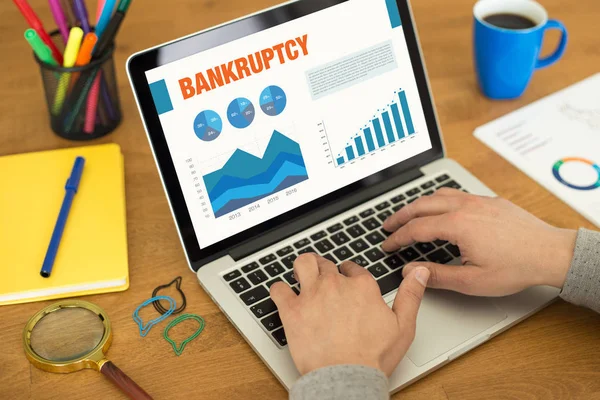 Layar dengan judul BANKRUPTCY — Stok Foto