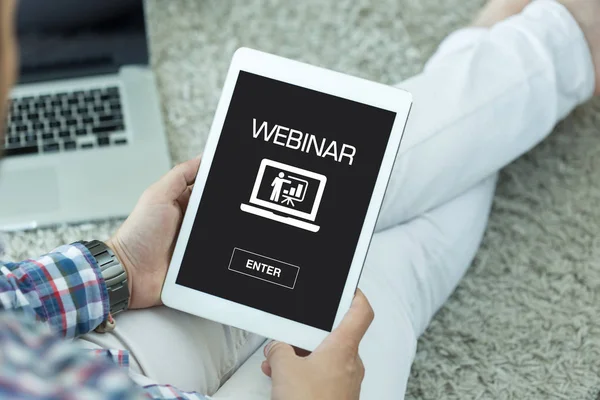 Webinar Concept op scherm — Stockfoto