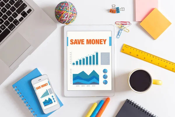 Pantalla con SAVE MONEY title —  Fotos de Stock